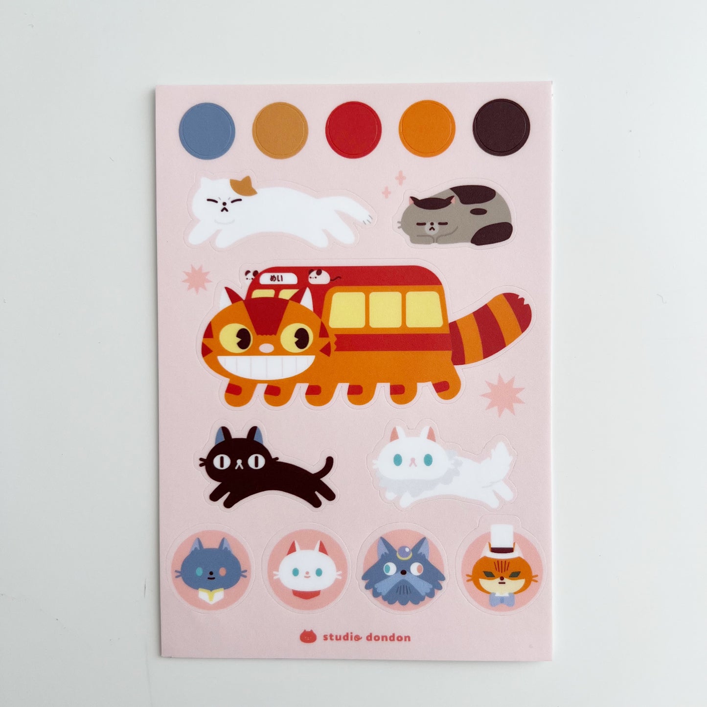 Studio DonDon Waterproof Sticker Sheet - Cats of Studio Ghibli