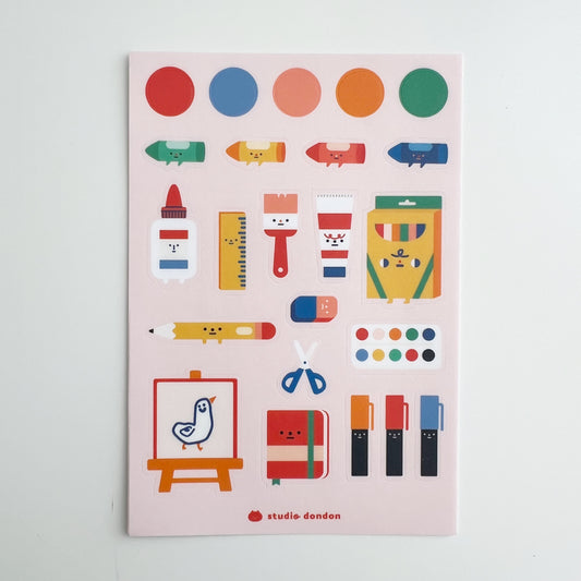 Studio DonDon Waterproof Sticker Sheet - Art Materials