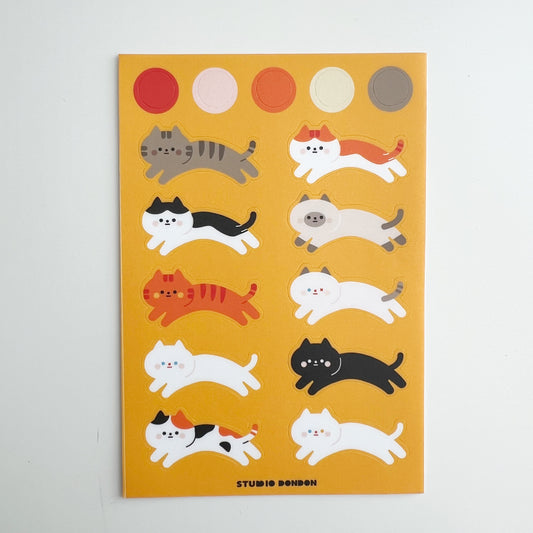 Studio DonDon Waterproof Sticker Sheet - Cat Cattos