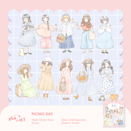 Sho Little Happiness Washi Sticker Pack - Picnic Day