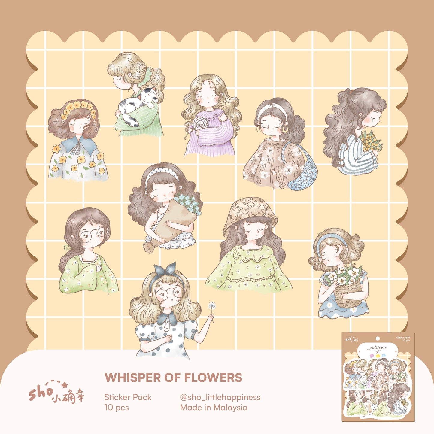 Sho Little Happiness Paper Sticker Pack - Whisper of Flowers