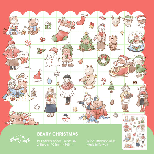 Sho Little Happiness PET Sticker Sheets - Beary Christmas