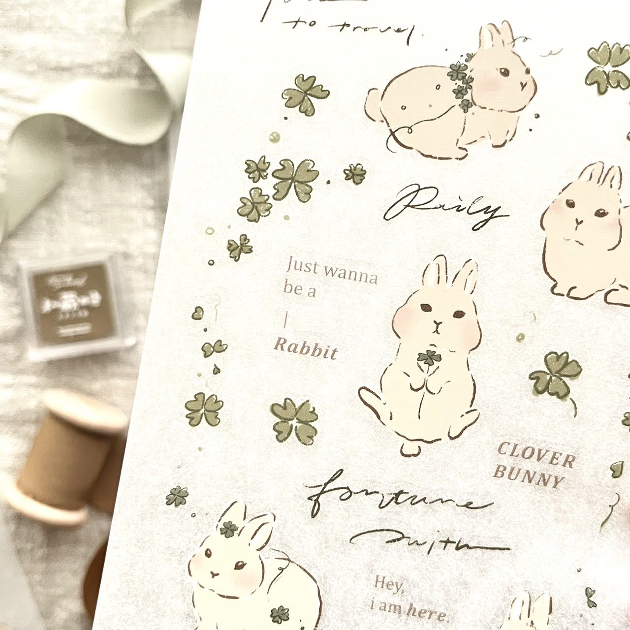 Breezy Studio Transfer Stickers - Clover Bunny