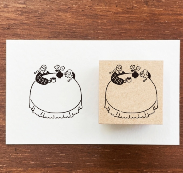 Stamp Marche Marl-chan Rubber Stamp - Tea Party Frame
