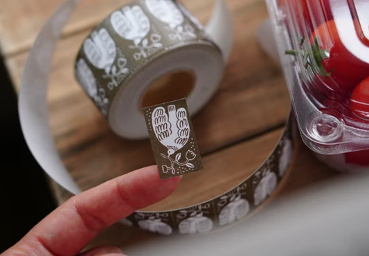 Ivy Snow Label Stickers - Umber