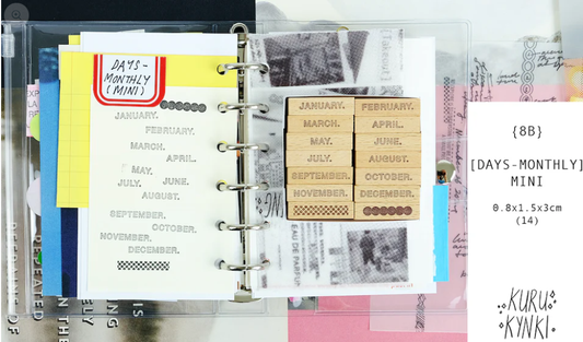 Kurukynki Day to Day Rubber Stamp - Mini Monthly