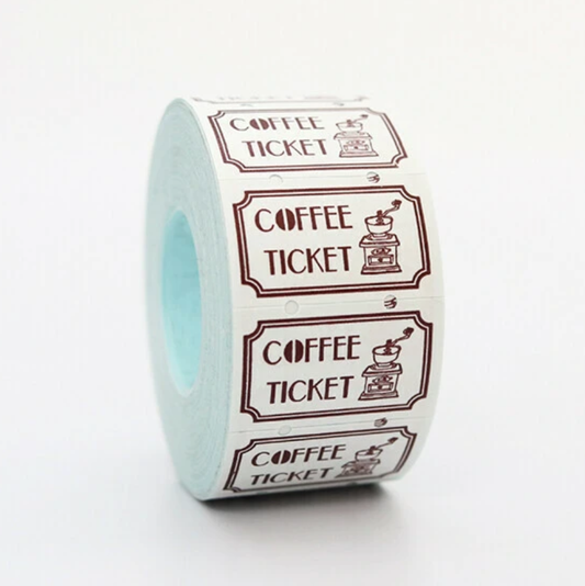 36 Sublo Label Stickers - Coffee Ticket