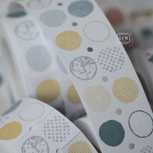 LCN Design Studio Label Stickers - Circle: Earth Tone