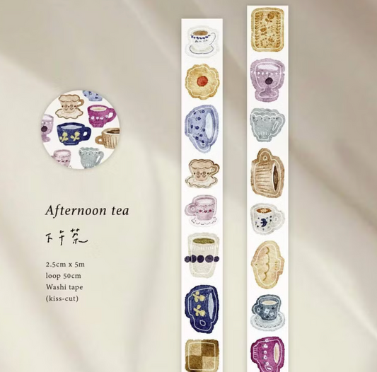 Pion Kiss-Cut Washi Tape -Afternoon Tea