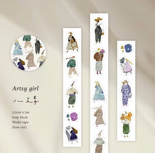Pion Kiss-Cut Washi Tape -Artsy Girl