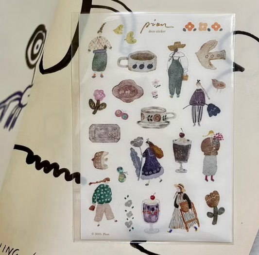 Pion Washi Sticker Sheet - Artsy Girl
