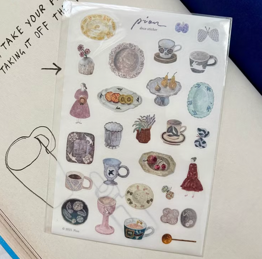 Pion Washi Sticker Sheet - Pottery