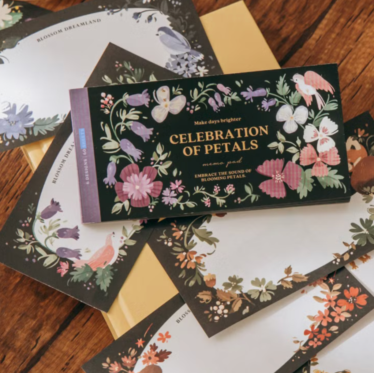 wwiinngg Memo Pad - Midnight in Bloom