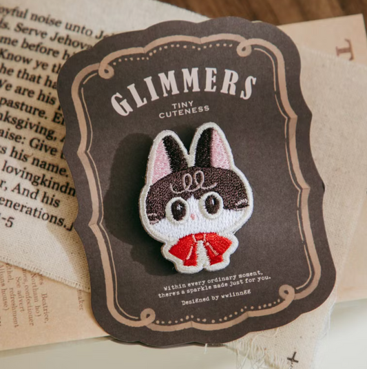 wwiinngg Embroidered Pin - Tuxedo Cat