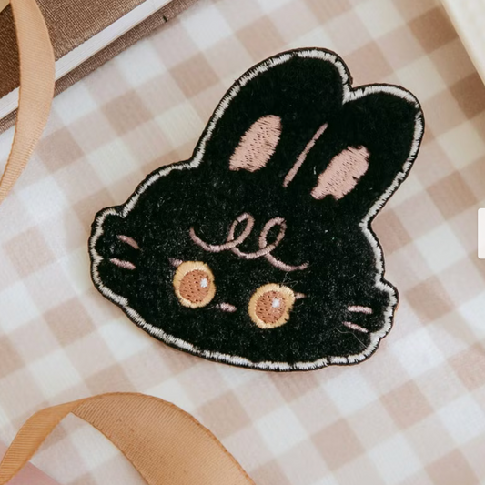 wwiinngg Plush Embroidered Pin - Lofi the Black Bunny