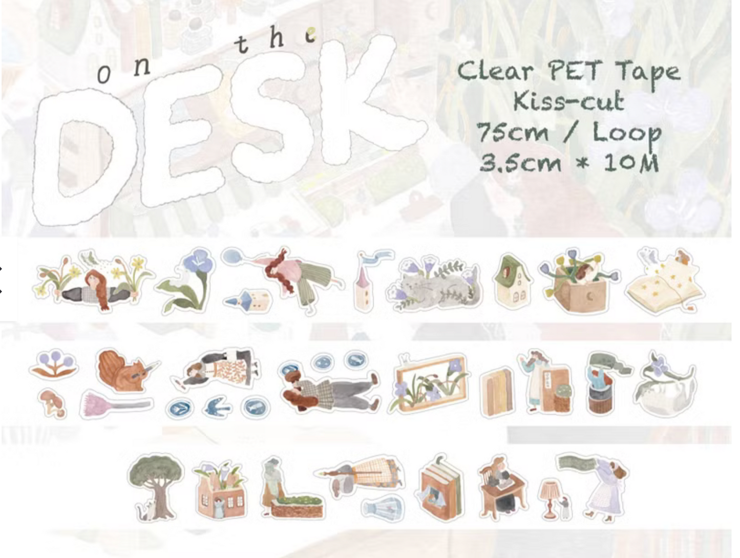 Ivy Snow Kiss-Cut PET Tape - On the Desk