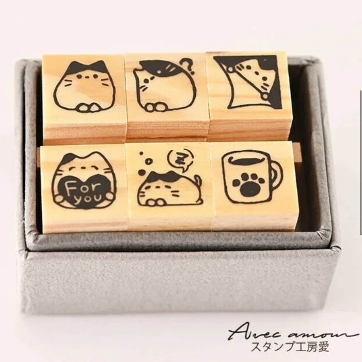 Sanby x Avec Amour Mini Stamp Set - Cat
