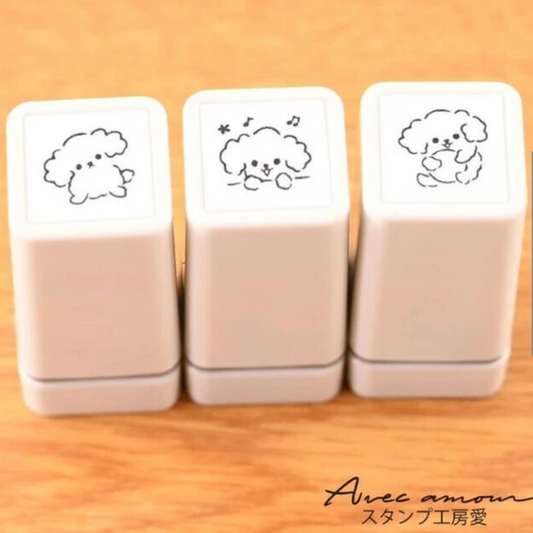 Sanby x Avec Amour Pre-Inked Mini Stamp Set - Dogs