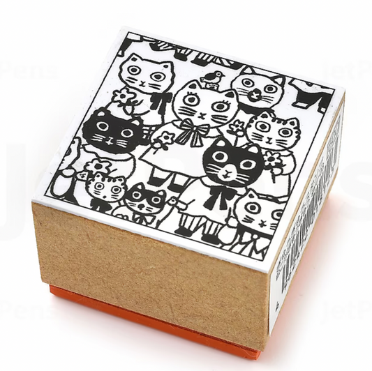Sanby x Yumi Kitagashi Rubber Stamp - Cats