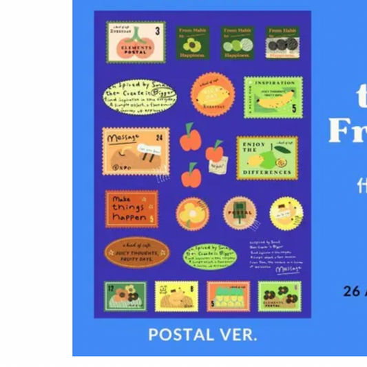 a kind of cafe Sticker Sheet - Juicy Fruity Postal Version