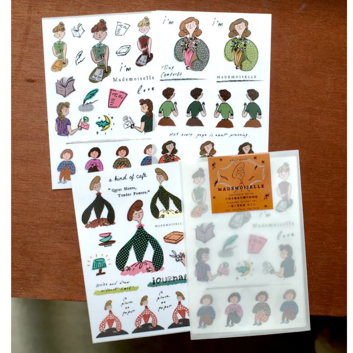 a kind of cafe Transfer Sticker Set - Mademoiselle
