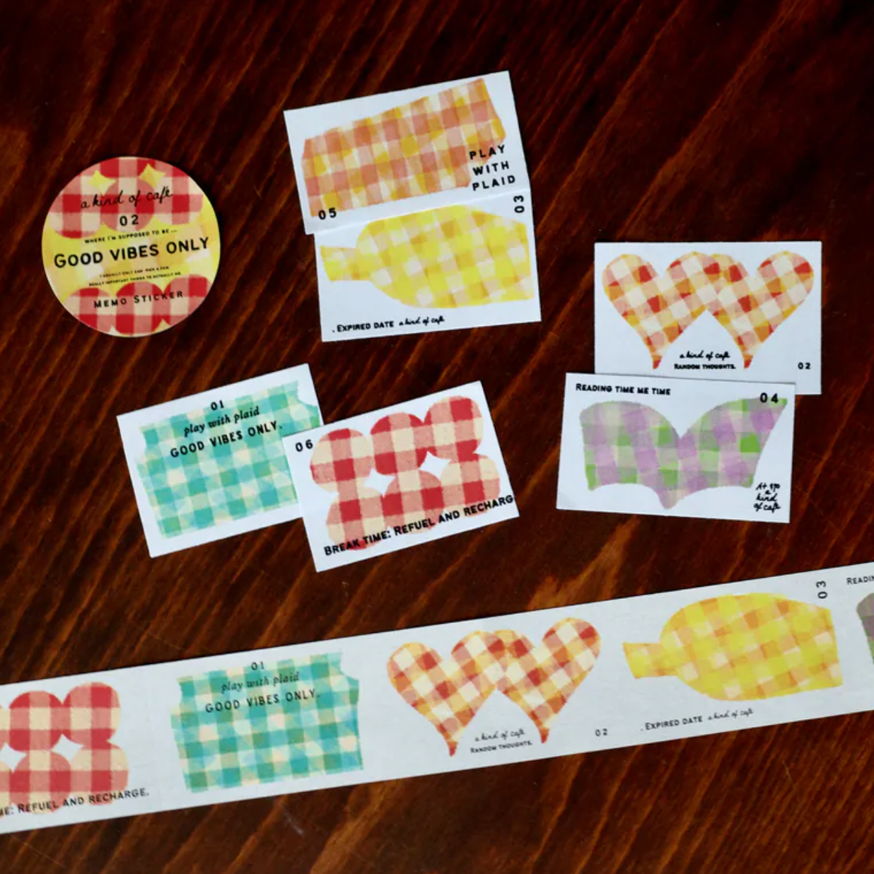 a kind of cafe Sticky Memo Roll - Good Vibes Only