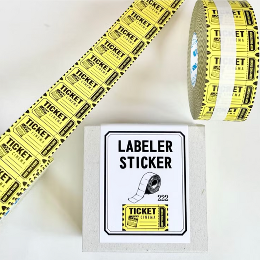 222 Label Stickers - Movie Ticket
