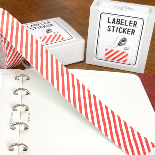 222 Label Stickers - Red Stripe