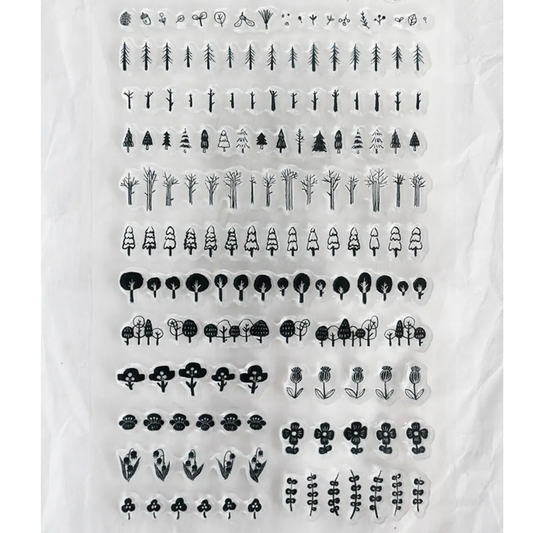 LCN Design Studio Clear Stamp Set - Trees and Flowers