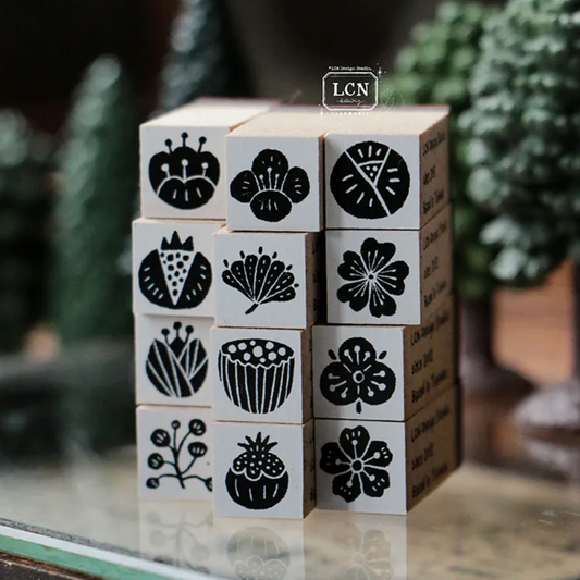 LCN Design Studio Rubber Stamp Set - Wagashi Flowers