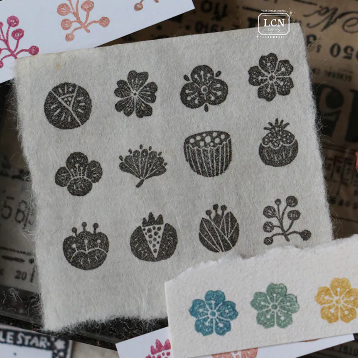 LCN Design Studio Rubber Stamp Set - Wagashi Flowers