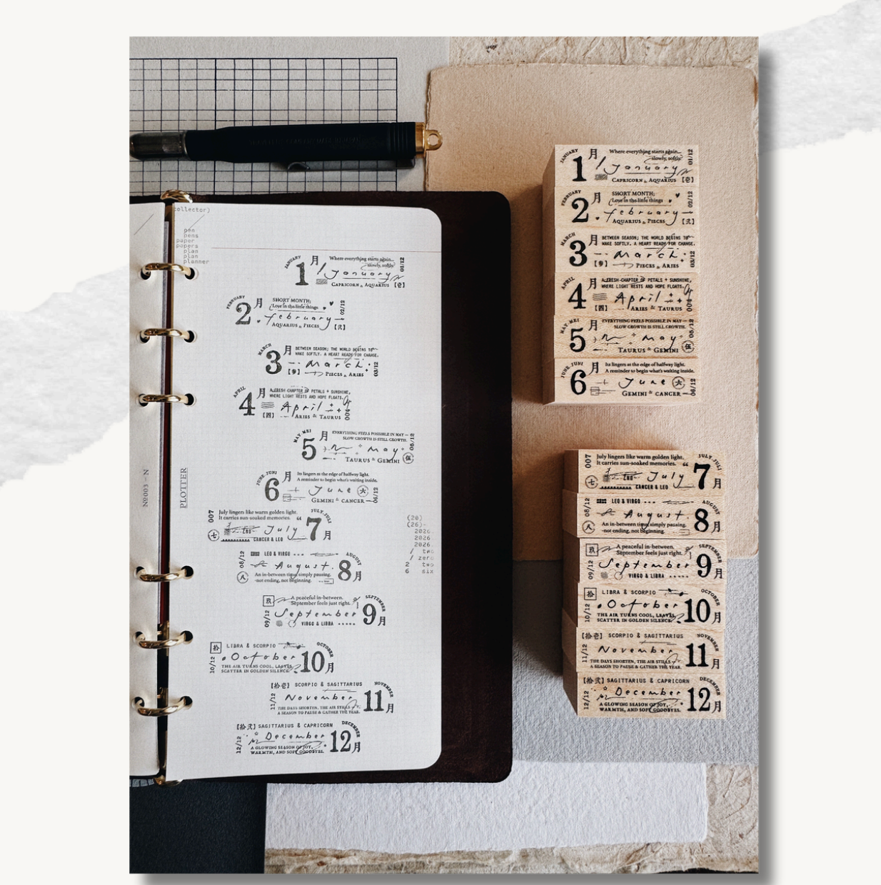PensPapersPlanner Rubber Stamps - 160 The Monthly Set