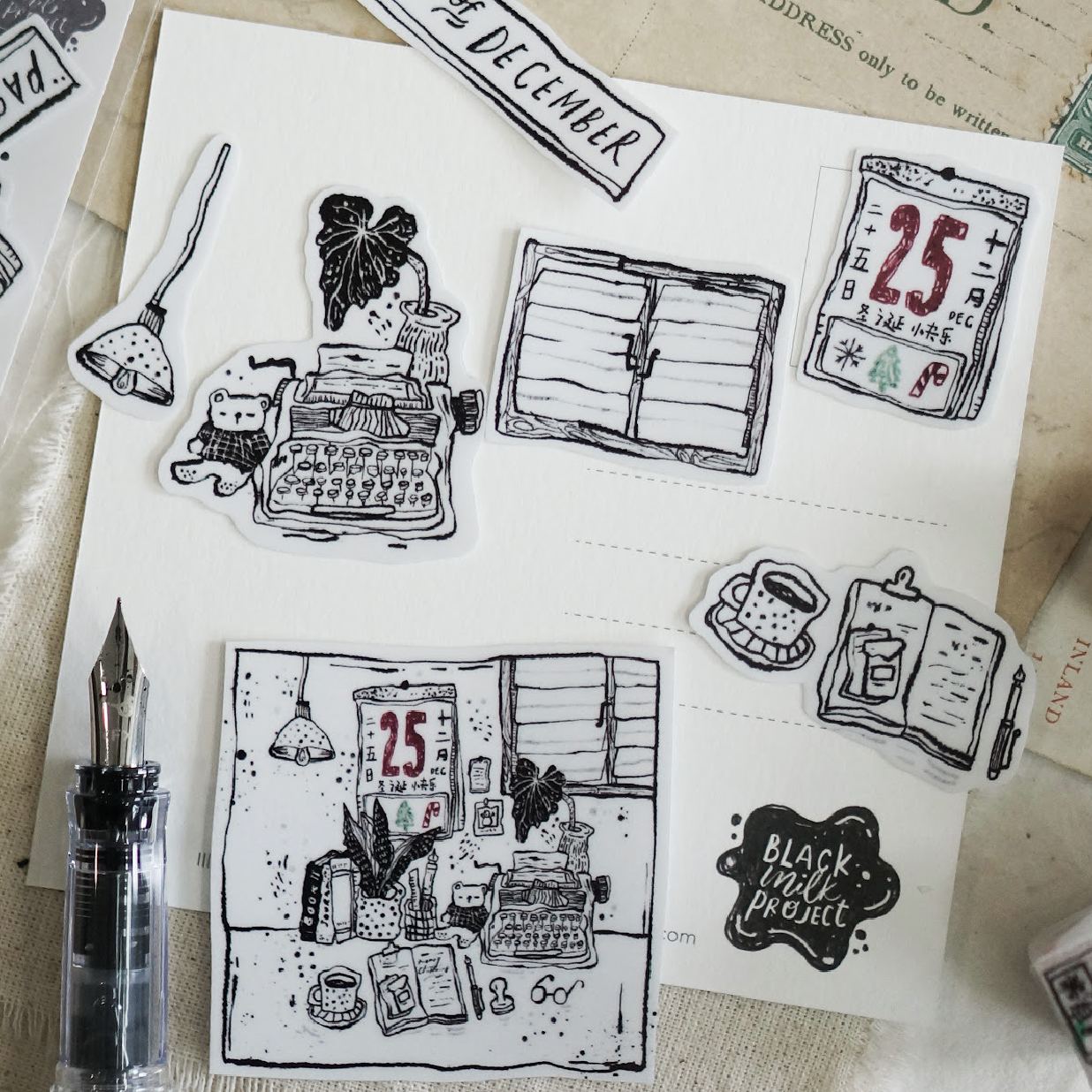 Black Milk Project Transparent PET Sticker Flake Set - Pages in December