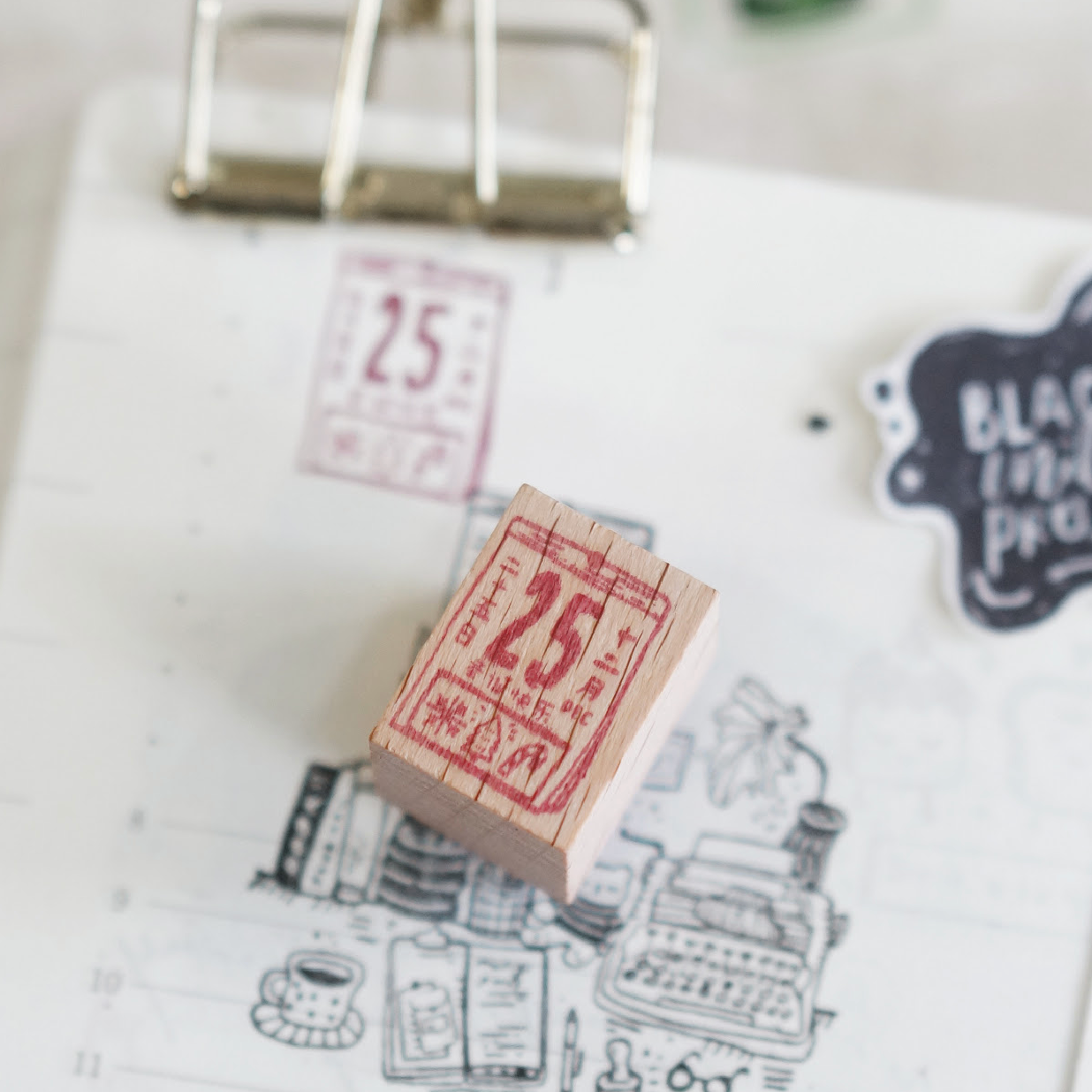 Black Milk Project  Rubber Stamp - Pages in December Mini Calendar