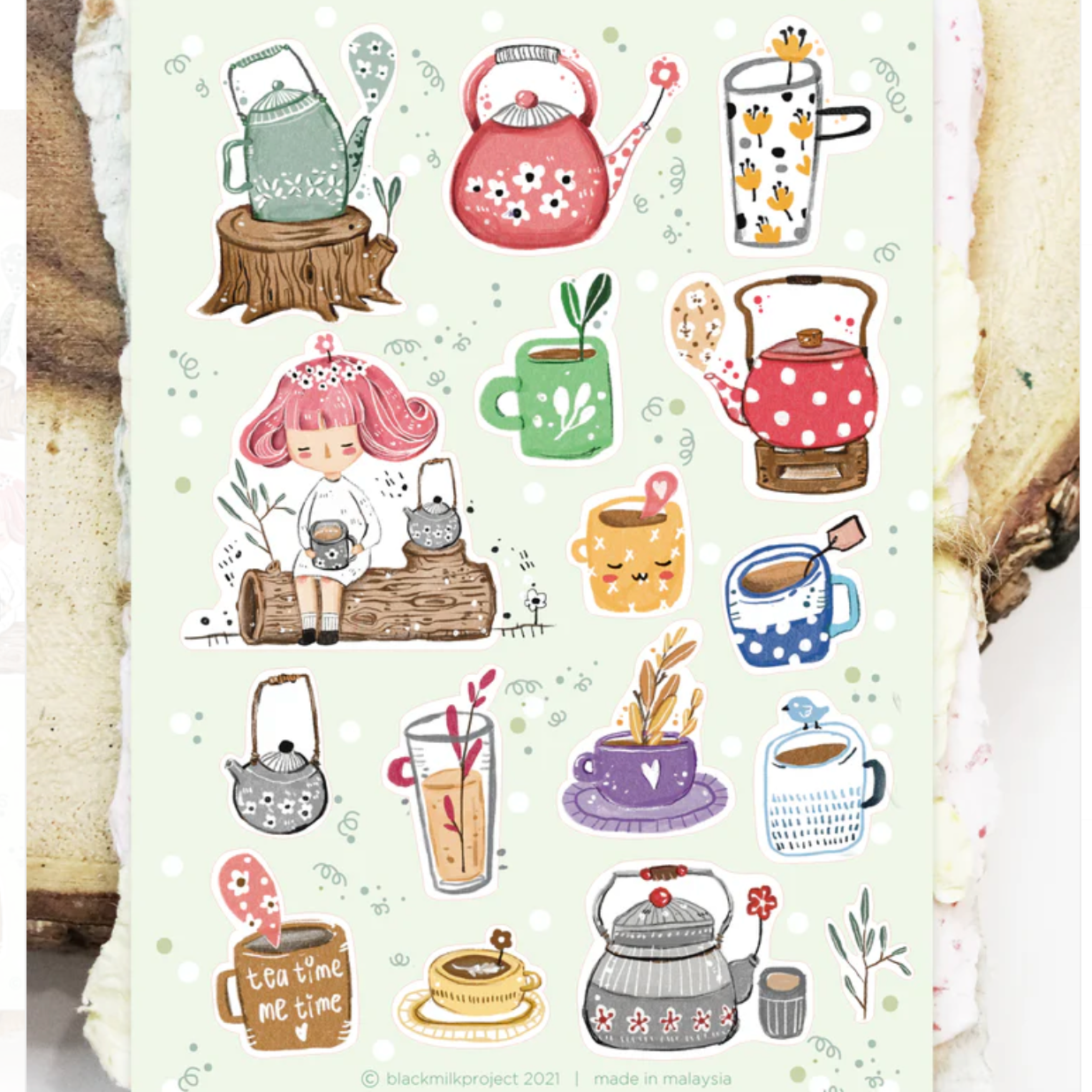 Black Milk Project Paper Sticker Sheet - Tea Time