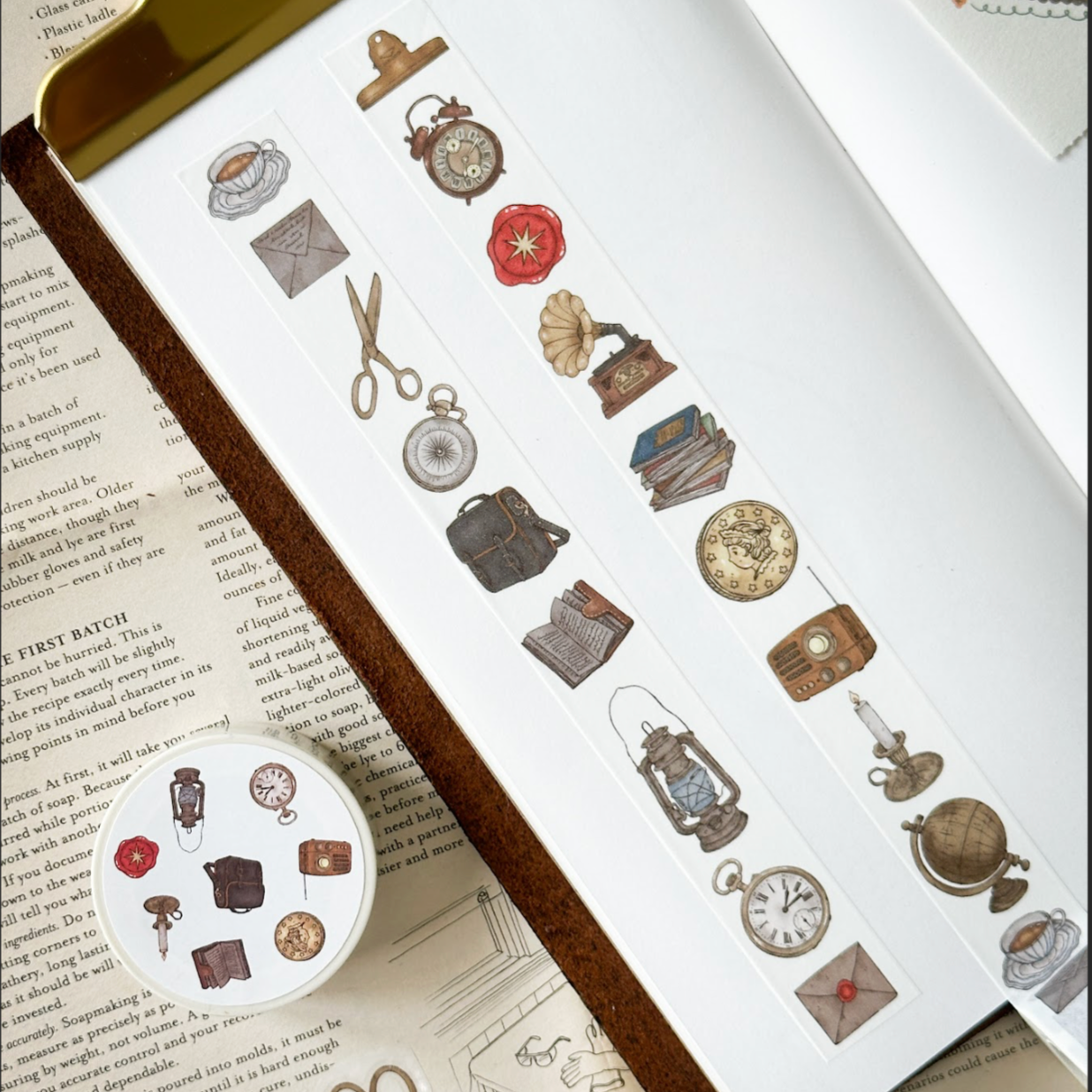 Sho Little Happiness Washi Tape - Vintage Objects