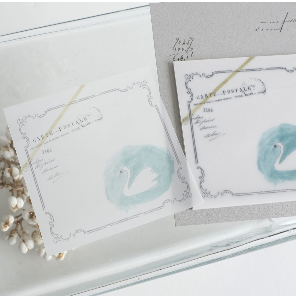 YOHAKU Tracing Paper Sticky Notes - Swan M-192