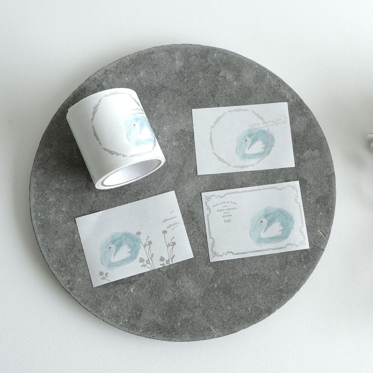 YOHAKU Foil Stamped Roll Sticky Notes Swan RH-001