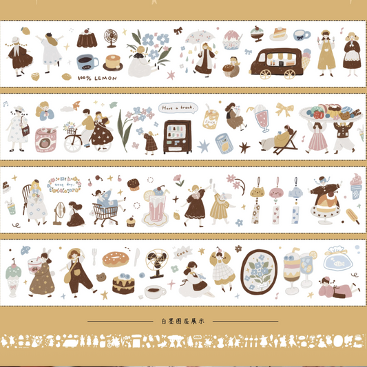 Yier Studio  Kiss-Cut PET Tape - Macaron Afternoon
