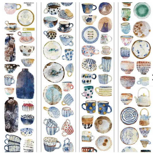 Ding Ding Clear Kiss-Cut PET Tape - NuNu #N01 Soothing Ceramics