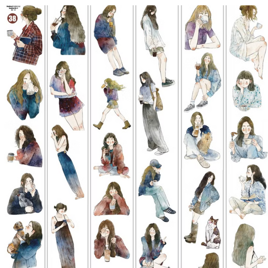 Ding Ding Clear Kiss-Cut PET Tape - #38 Cup of Coffee