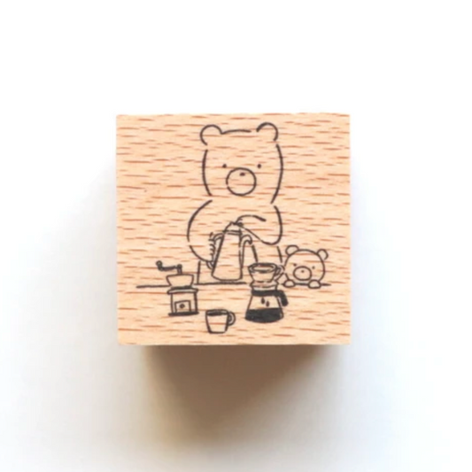 forme. Rubber Stamp -  Kuma Coffee Time