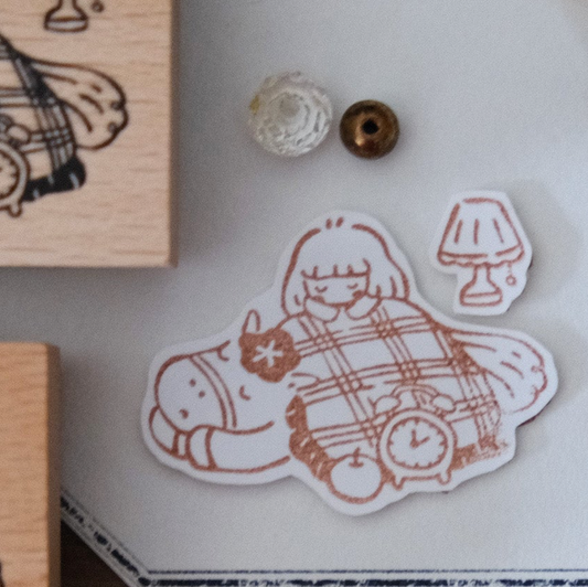 Eileen Tai Rubber Stamps - Sleepy Horse and Girl