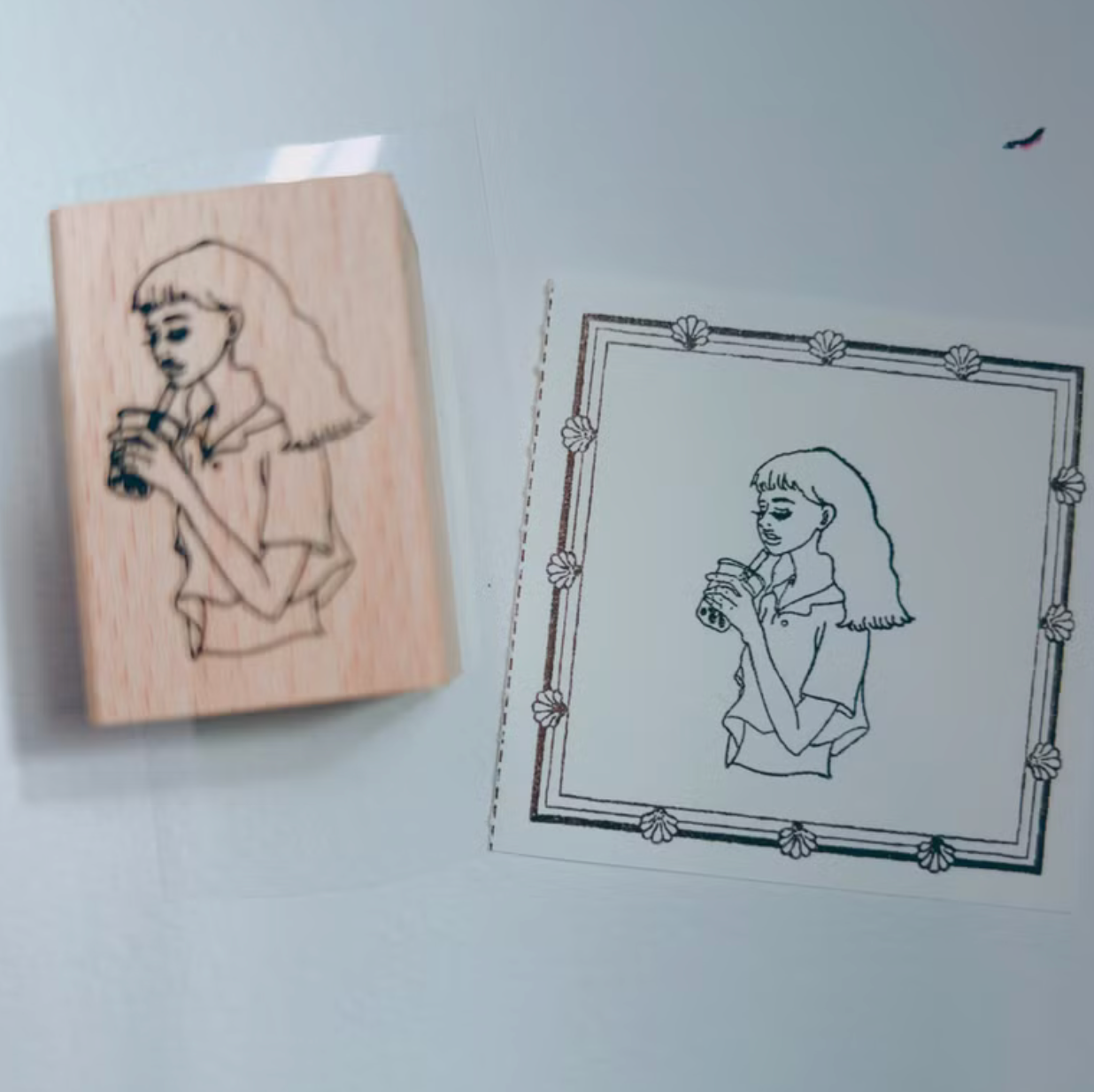 La Dolce Vita Rubber Stamp - Boba Milk Tea Girl