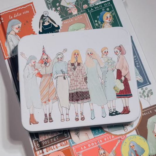 La Dolce Vita Sticker Flake Set with Tin - Dearest