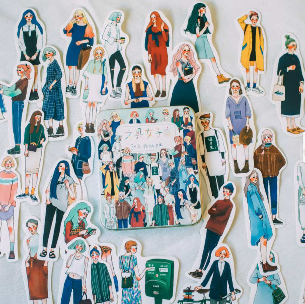 La Dolce Vita Sticker Flake Set with Tin - Stationery Girl