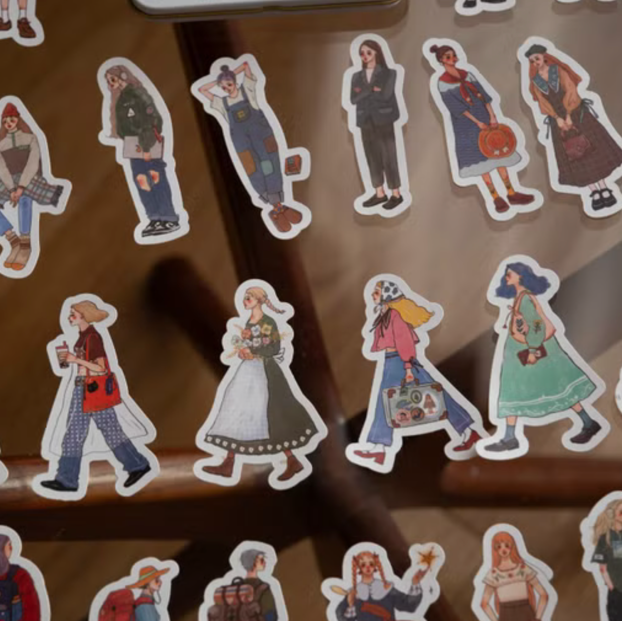 La Dolce Vita Sticker Flake Set with Tin - We Move Forward Happily