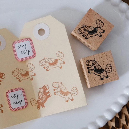 Eileen Tai Rubber Stamp - Clip Clop White Horse