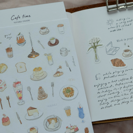 Wenyea's Illustration Sticker Sheet - Cafe Time
