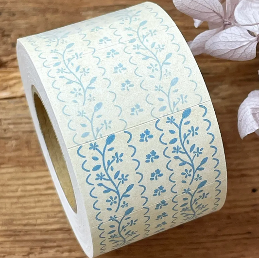 63 Penhouse x Hairmo Label Stickers - Flower Field | Blue Wallpaper